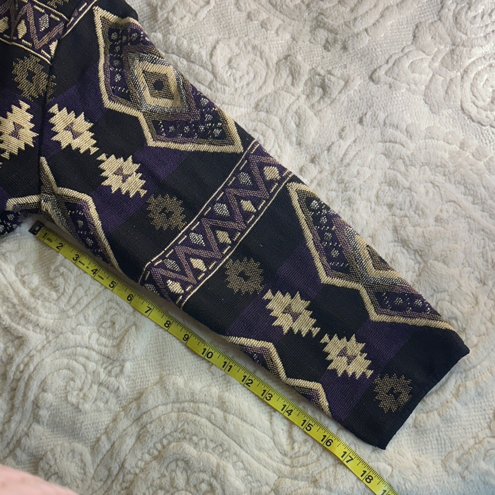 Vintage Linda Leez Wearable Art southwestern Patterned Jacket Sz L - Picture 13 of 15